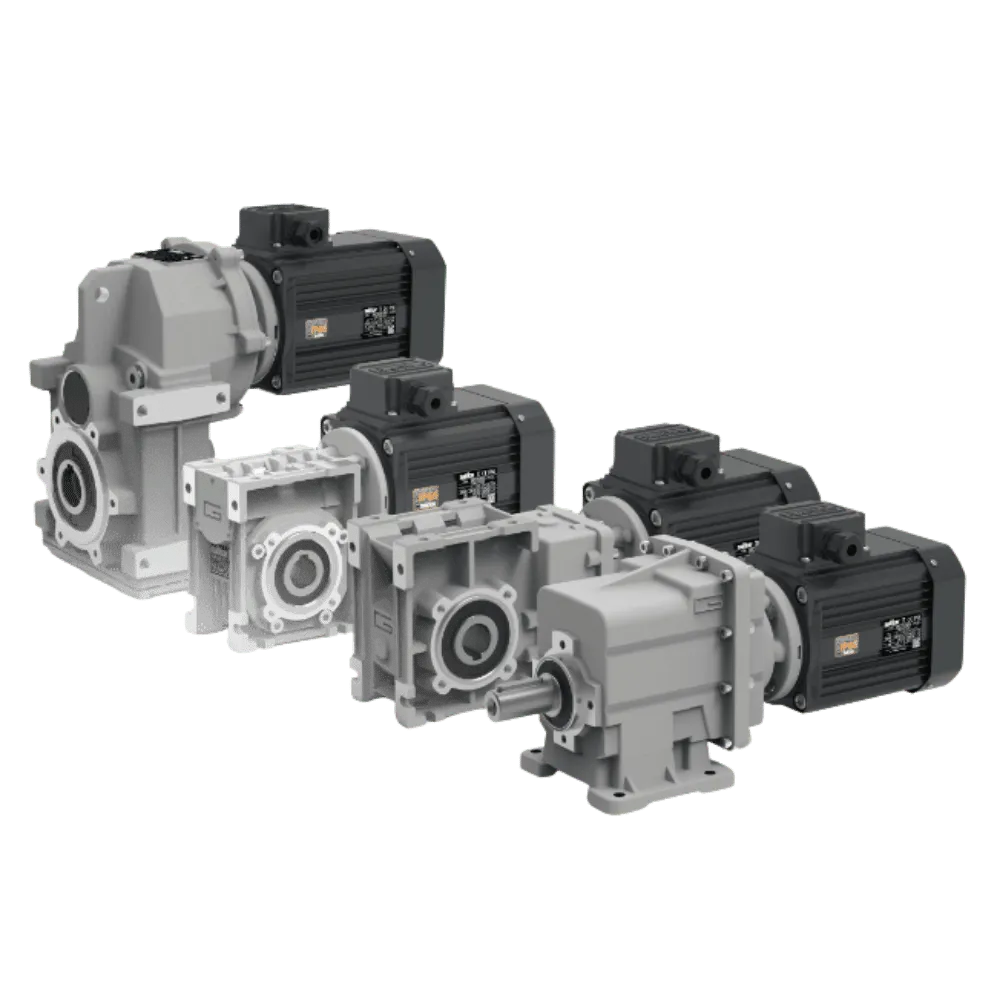 Transtecno Alu AC gearmotor range with aluminium gearboxes and AC electric motors